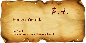 Pöcze Anett névjegykártya