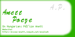 anett pocze business card